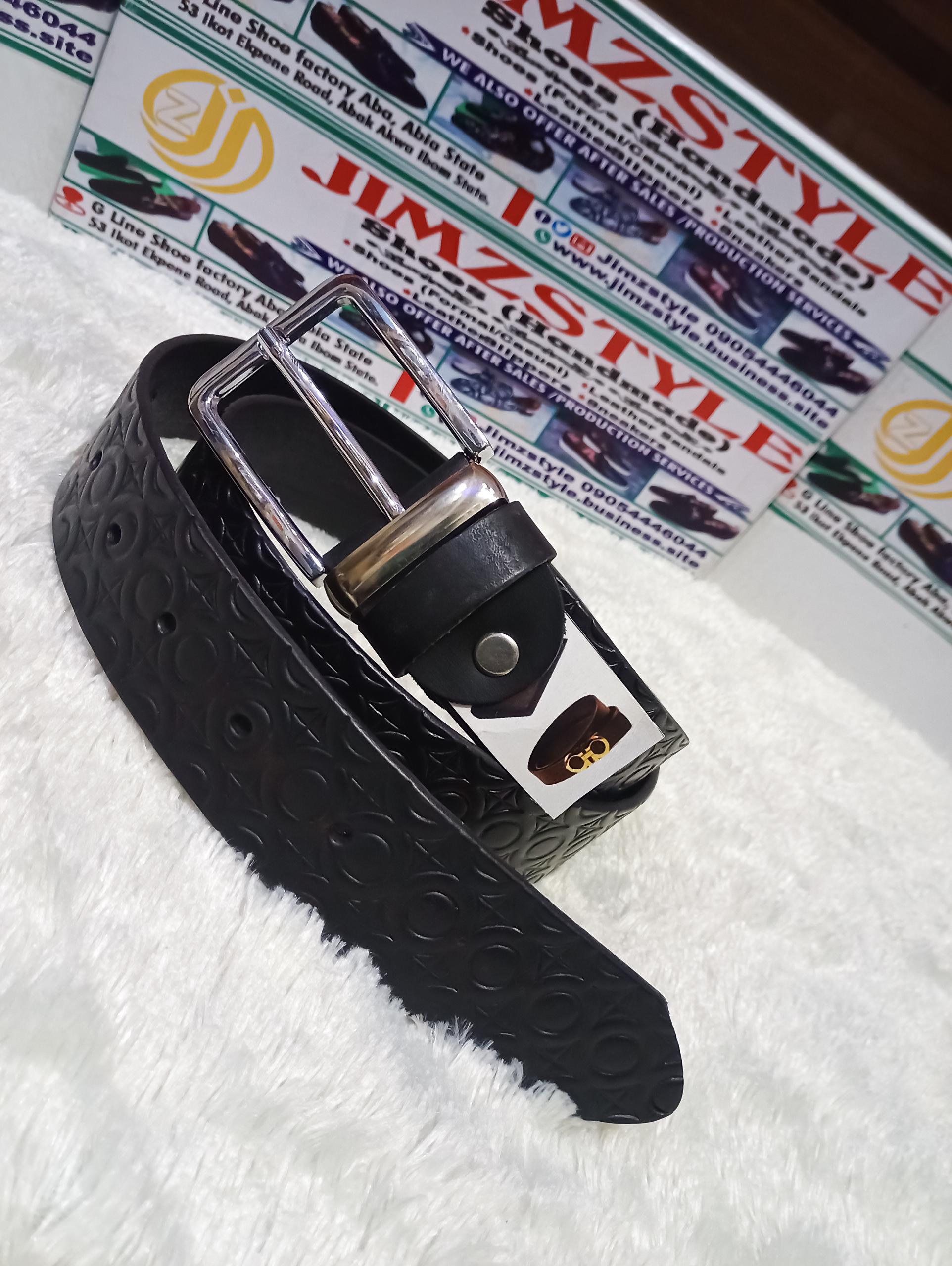 JimzBlack swan Leather Belt
